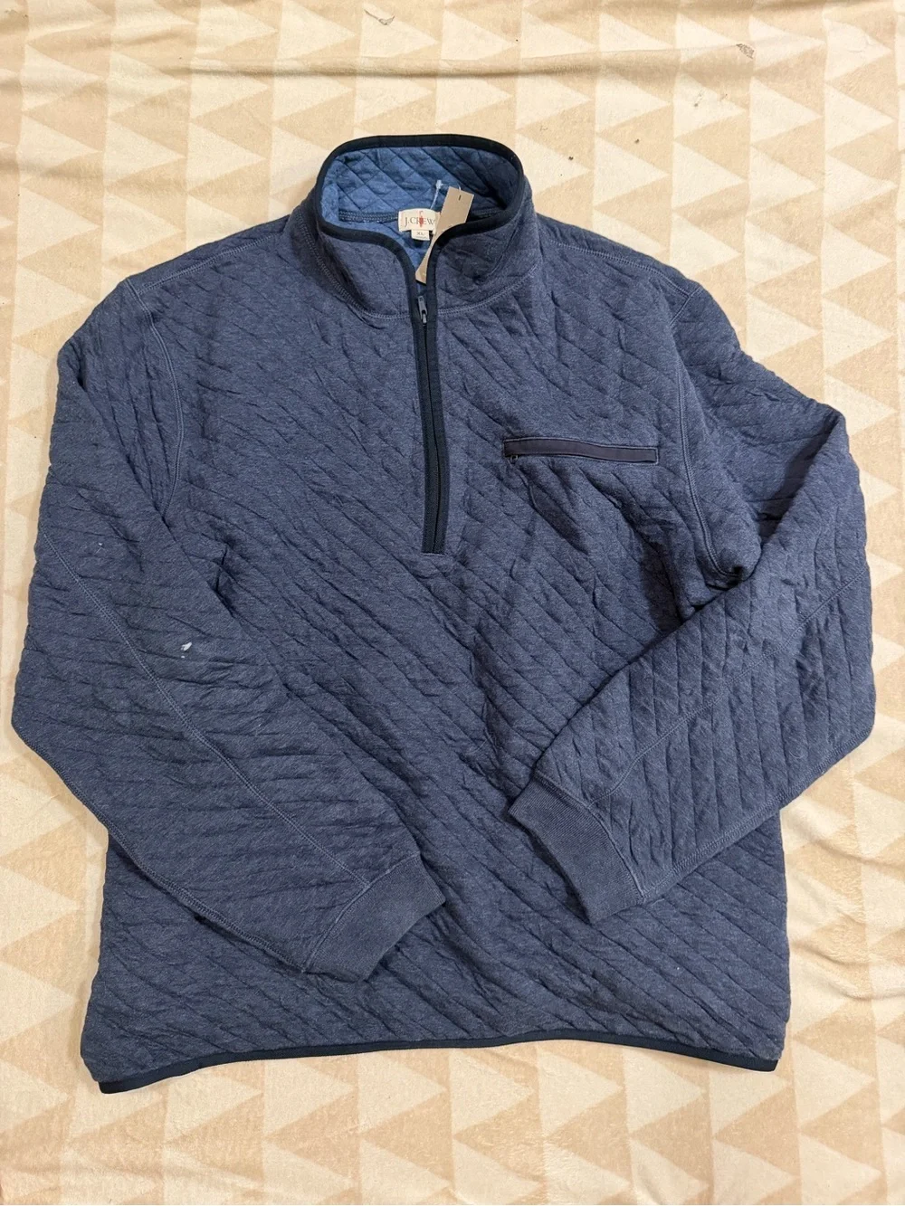 J crew Quilted quarter-zip pullover
